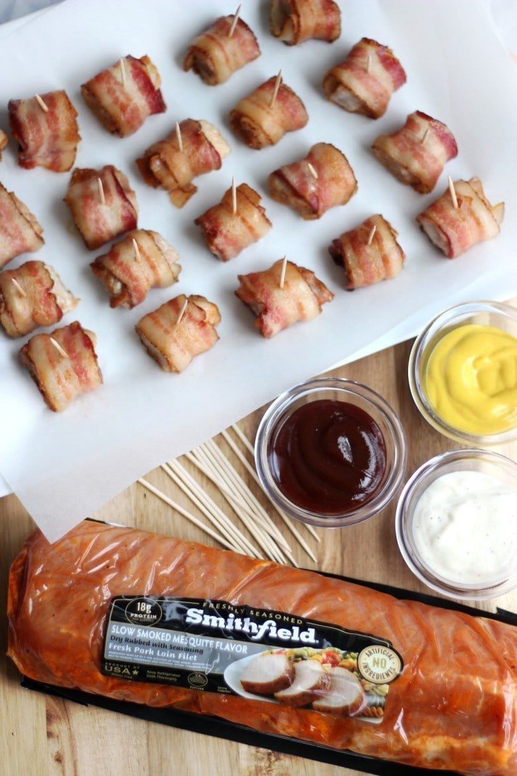 Slow Smoked Mesquite Bacon-Wrapped Pork Bites