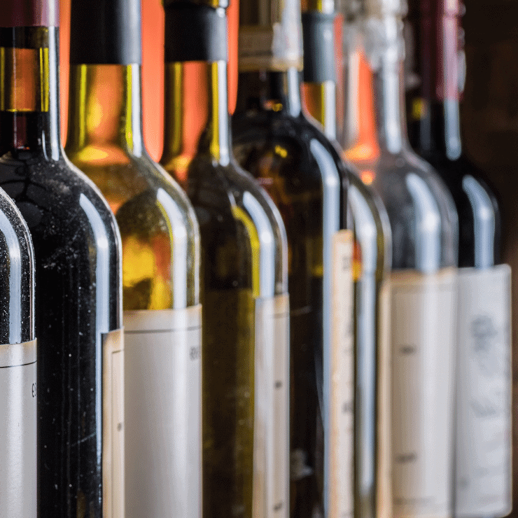 Wine bottles in a row at Oakley Wines in Cincinatti