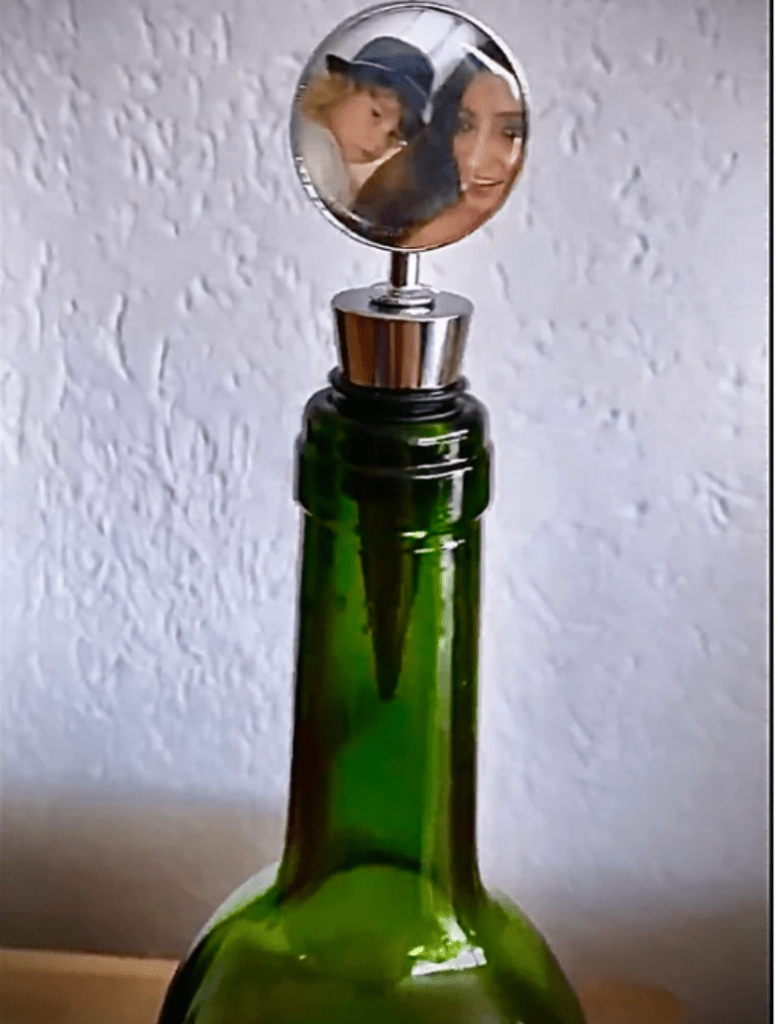 personalized photo wine stopper 