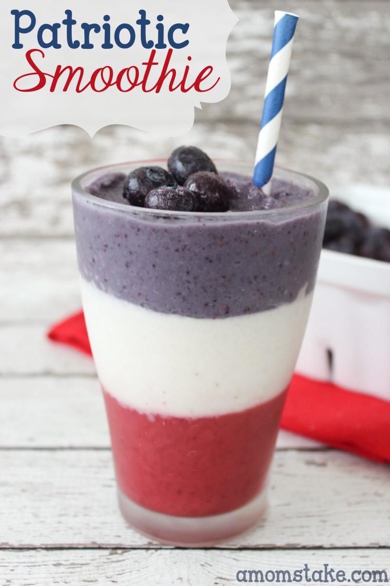 Patriotic Red, White and Blue Drink Ideas for Independence Day - Patriotic Smoothie