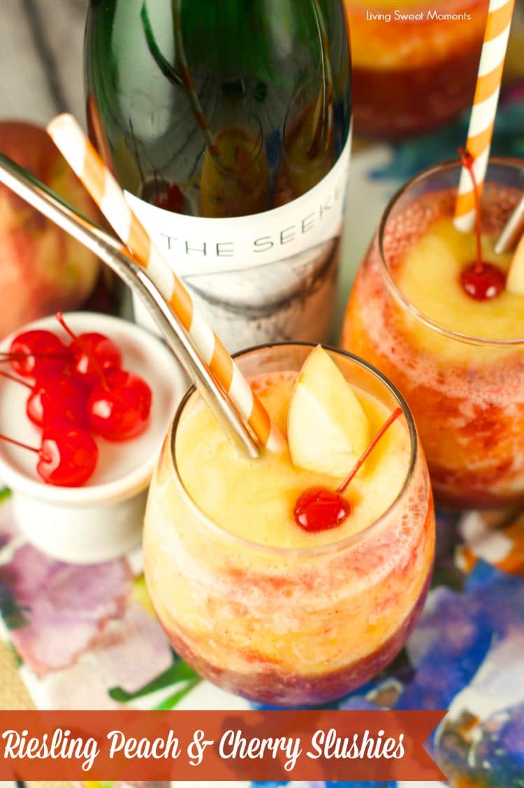 Riesling Peach and Cherry Slushies