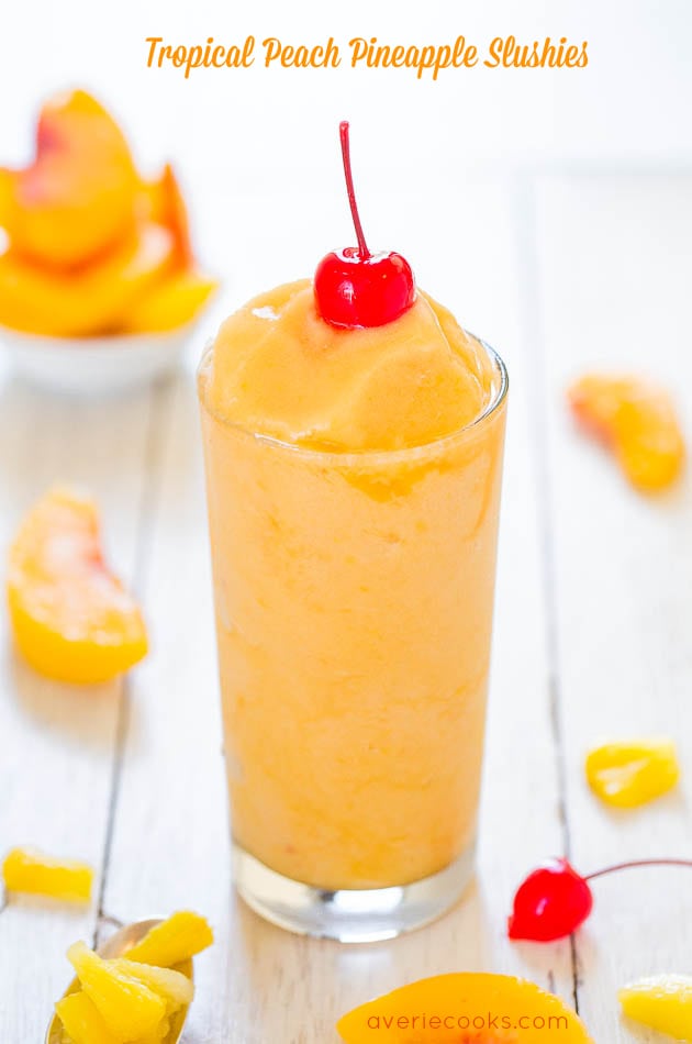 Tropical Peach Pineapple Slushies 