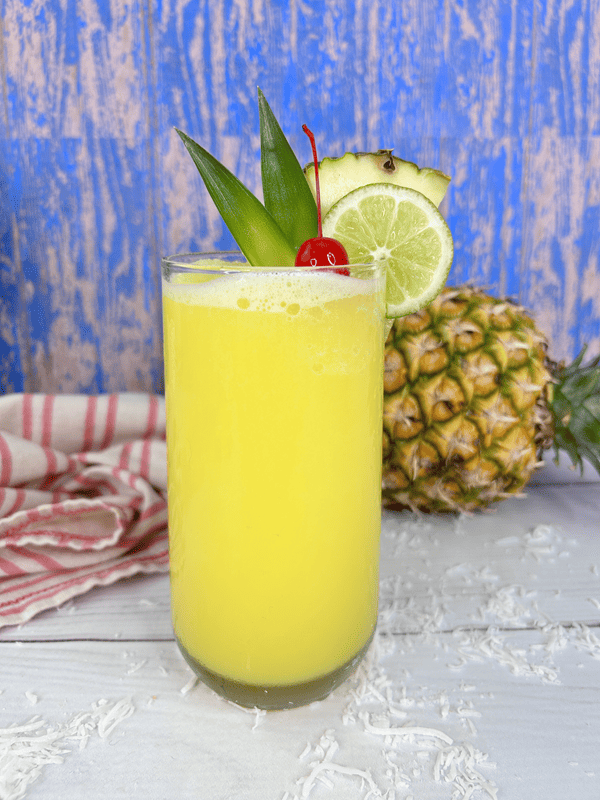 Yellow slushy cocktail. 