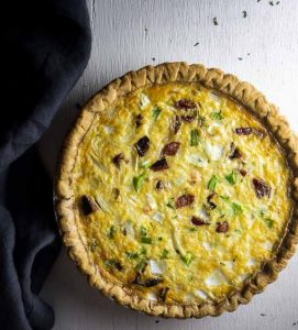 Cheesy Sausage Quiche with Shrimp