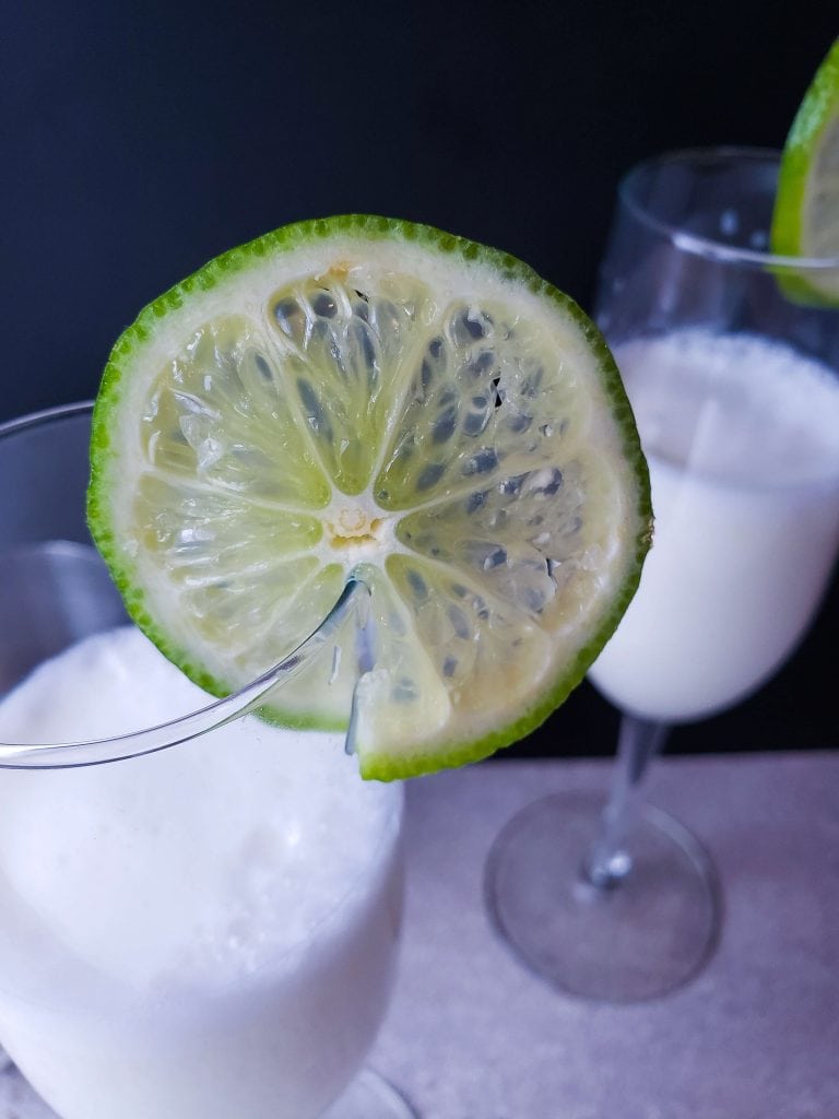 close up of lovely lime round garnish