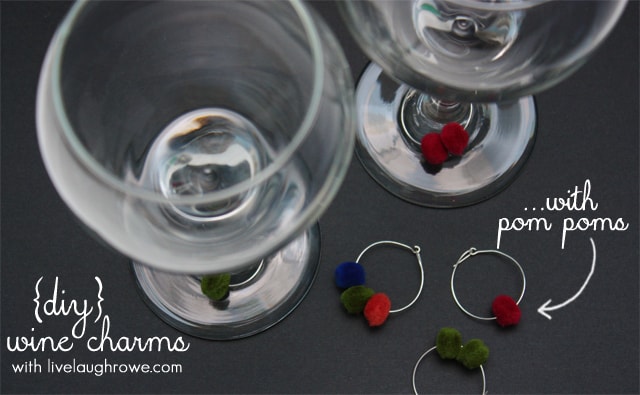 DIY Pom Pom Wine Charms