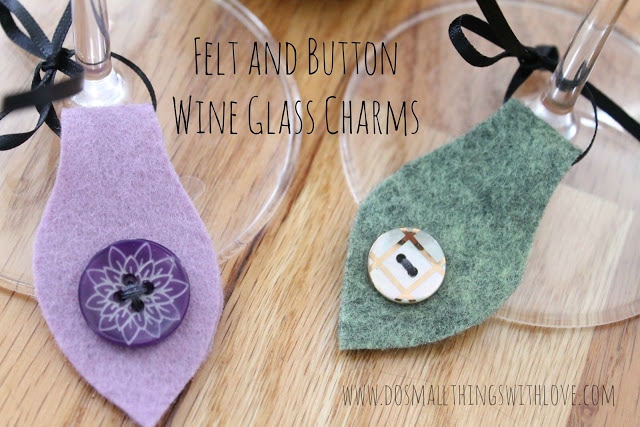 Felt and Button Wine Charms