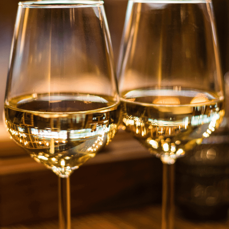 Two glasses of wine in a tasting room in Arizona